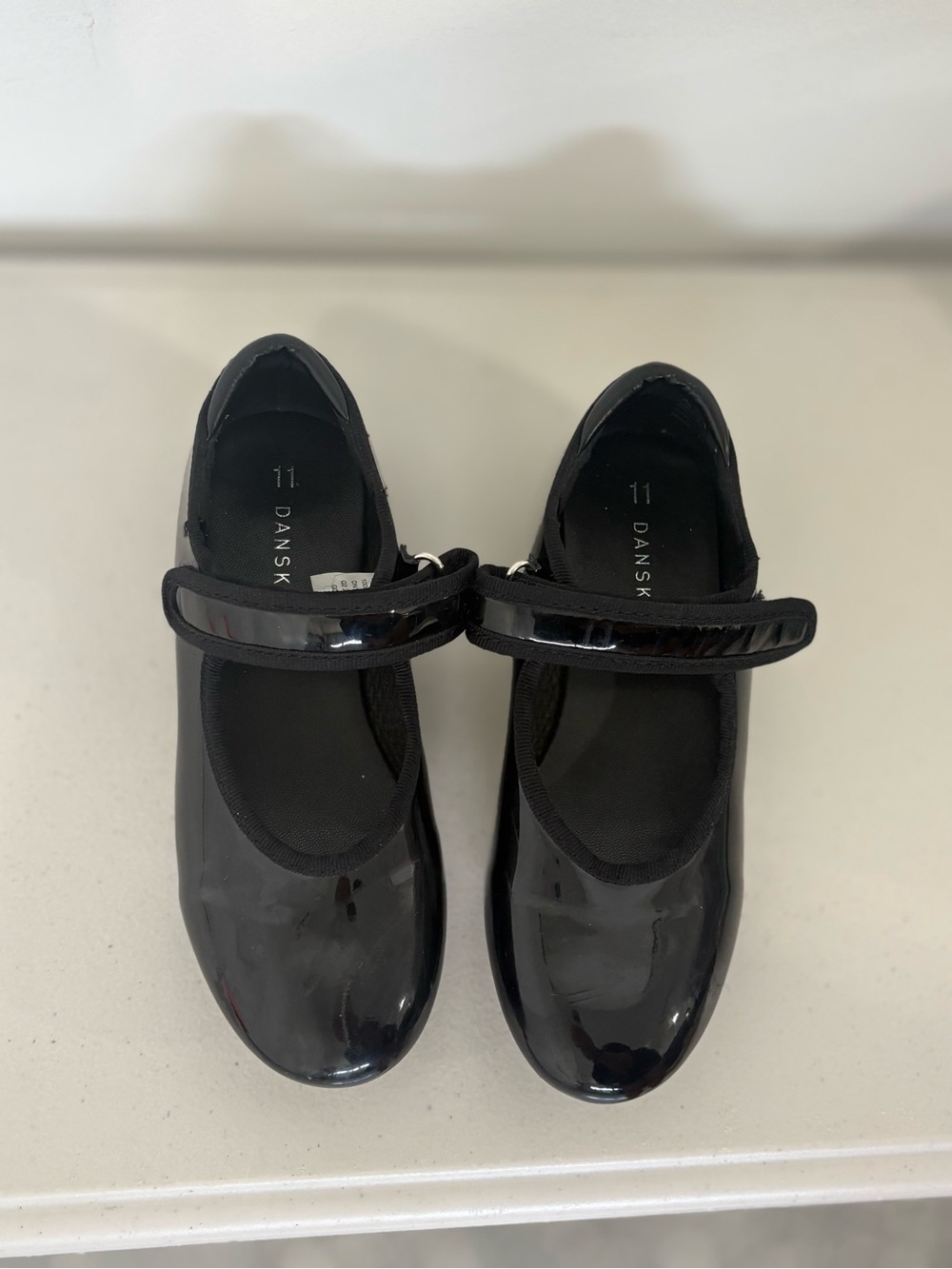 Dansko Shiny Black Patent Mary Jane Flats with Strap